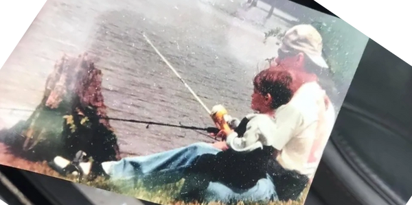 Timeless picture of my dad and I fishing during a camping trip