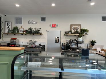 Side view of display case