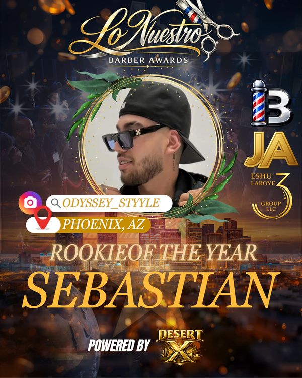 Sebastian wins Rookie of the Year at Lo Nuestro Barber Awards.