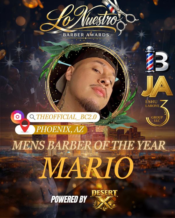 Mario is named Men's Barber of the Year in Phoenix, AZ.