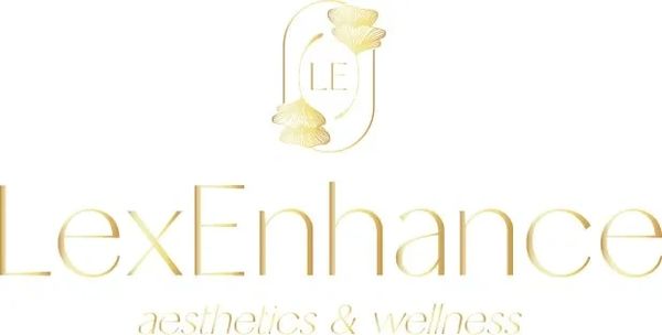 Elegant gold logo for LexEnhance aesthetics and wellness.