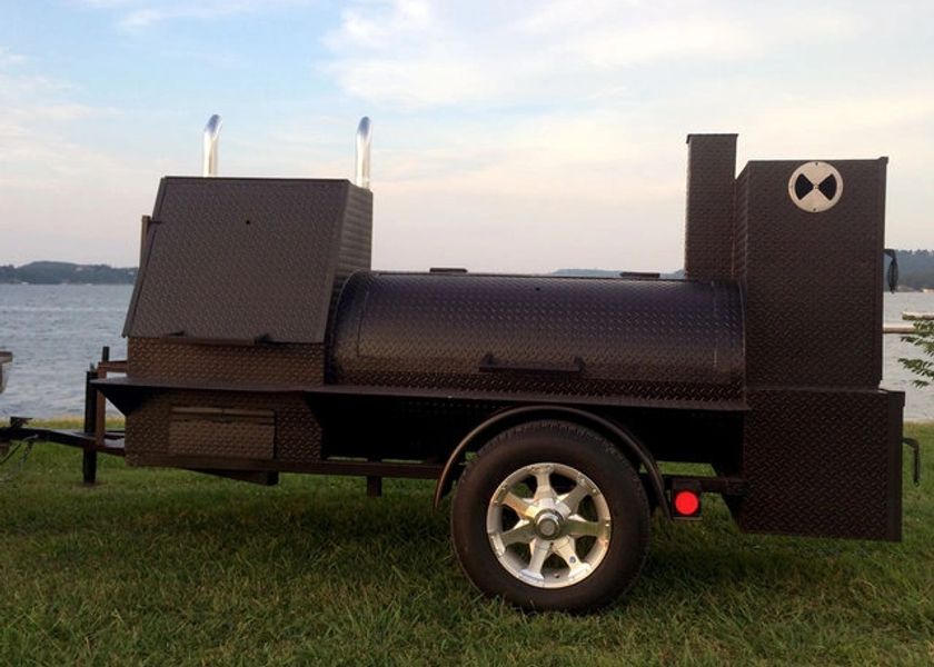 Trailer Smoker with Charcoal Grill