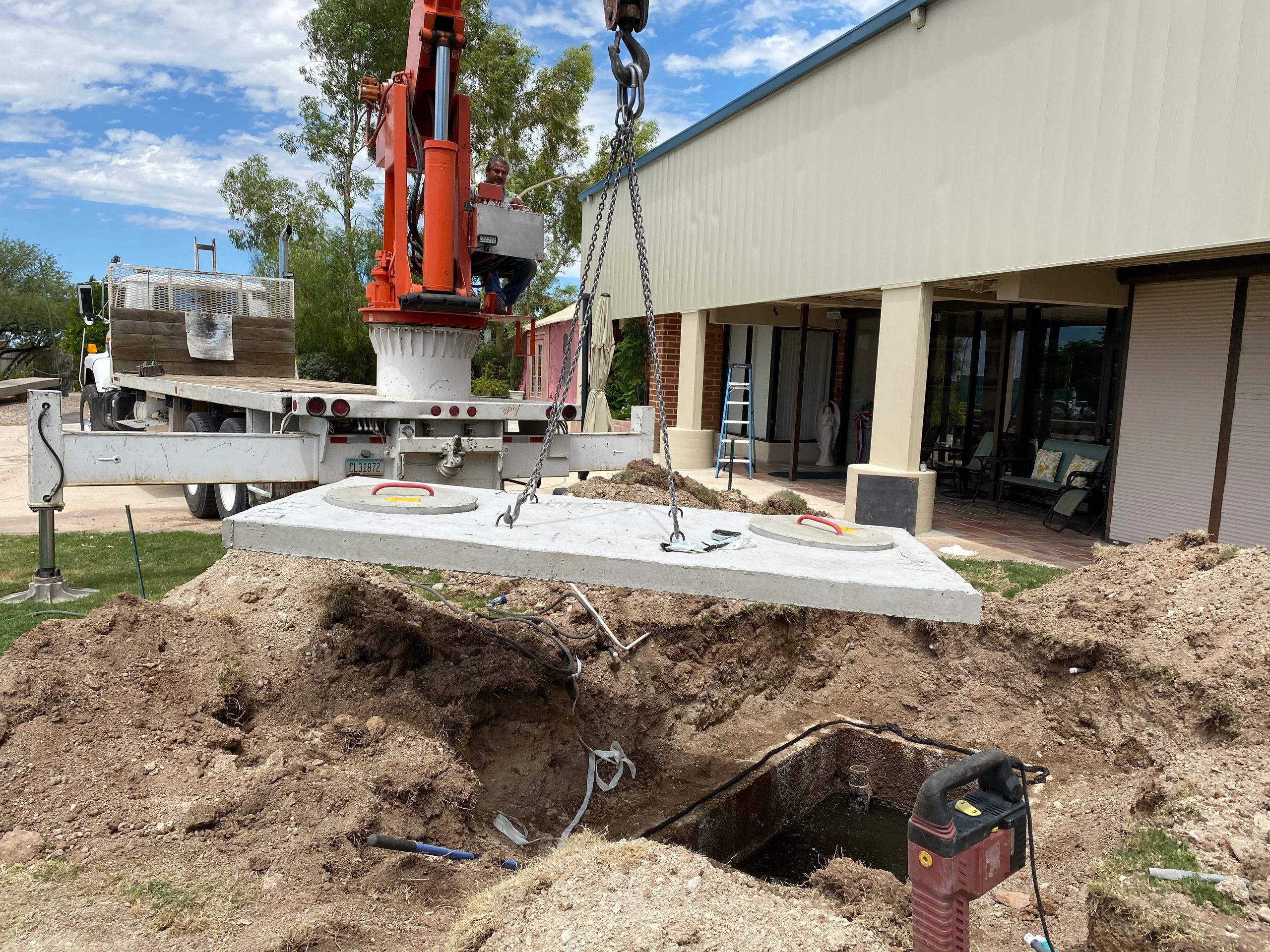 Septic Leach Field Repair. Septic Tank Lid Replacement. 