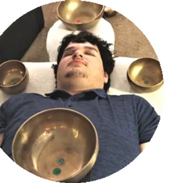 Online singing bowl class using singing bowls in layouts