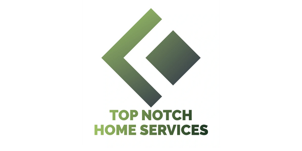 Green gradient logo with geometric shapes for Top Notch Home Services.