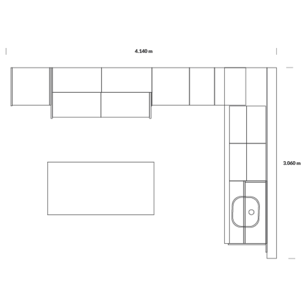 diseño de cocina moderna planos