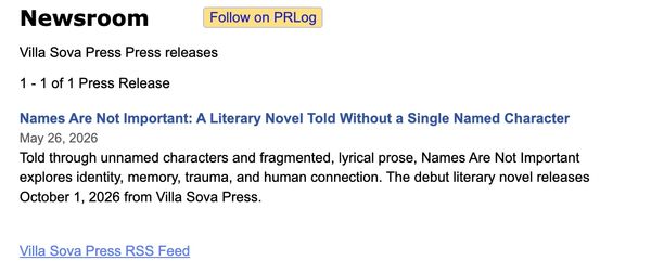 PRESS RELEASE FOR AUTHOR JEN LEE'S DEBUT LITERARY NOVEL NAMES ARE NOT IMPORTANT, MAY 26, 2026 FROM P