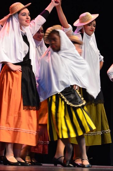 Image shows performance of "Isa Canaria", a traditional folk dance from the Canary Islands 