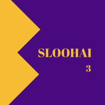 Purple and gold geometric design with 'SLOOHAI 3' text.