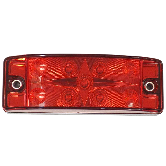 320-1784R-12V - MARKER LIGHT RED REFLECTOR 9 LED RECTANGULAR 12V