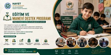 Hayet Vakfı eğitim ve manevi destek programı afişi.