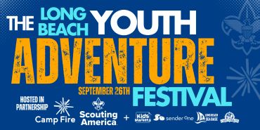 The Long Beach Youth Adventure Festival poster with event details and partners.