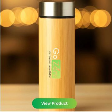 Best Corporate Gifting and Welcome kits in bangalore, The Insulated Bamboo and Steel Flask
