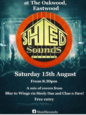 Concert event poster for SHED Sounds on August 15th.