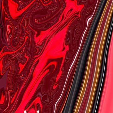 Abstract red and black swirled pattern with vertical stripes.