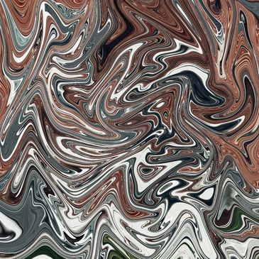 Abstract swirling pattern with brown, white, and black colors.