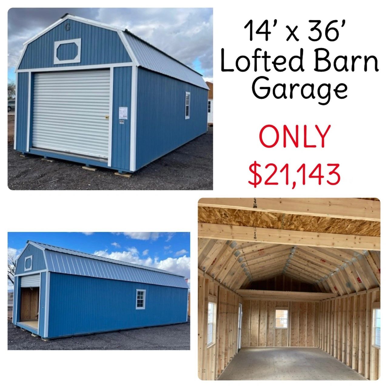 14‘ x 36‘ lofted barn Garage