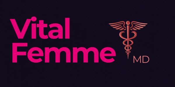 Vital Femme MD logo with medical symbol.
