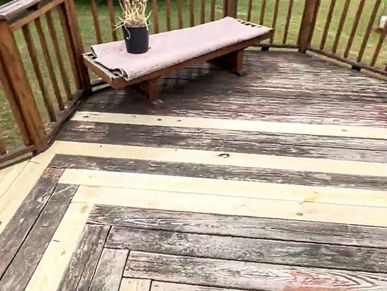Wooden deck repaired by Brookings Best; replaced floorboards.