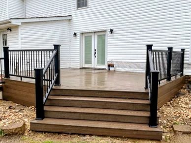 Deck rebuilt using durable composite decking