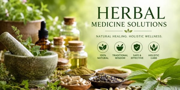 Herbal medicine solutions promoting natural healing and holistic wellness.