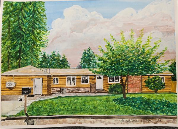 This is my newest House Portrait created in Watercolor  for Realtor Betty Holt in Olympia, Washingto