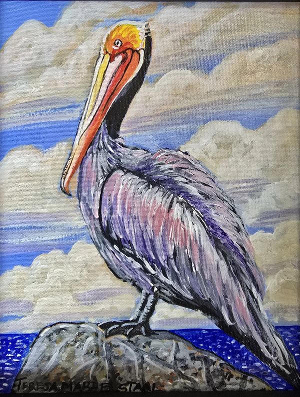Pelican Watch created in Acrylic on Canvas, 8 inch by 10 inch. 