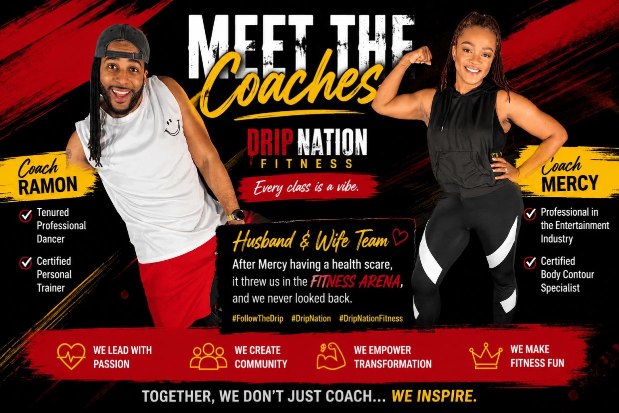 Meet the fitness coaches, Ramon and Mercy, from Drip Nation Fitness.
