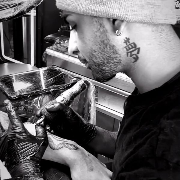 Black and grey tattoo artist Noah at Dying Art Tattoo in Modesto, CA, 