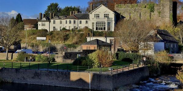 Brecon Castle and River Usk, Powys – historic riverside attraction near glamping pods walking routes