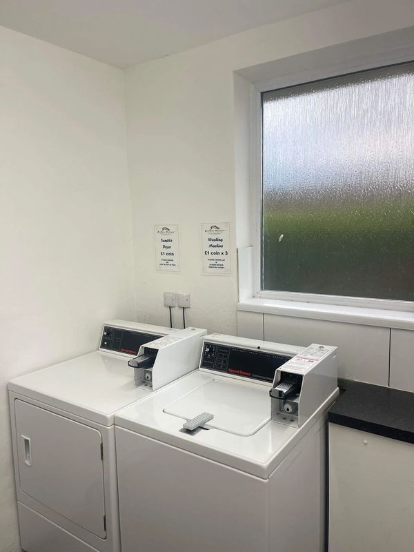 super convenient On-site laundrette for your riverside glamping pod stay near Builth Wells, Powys