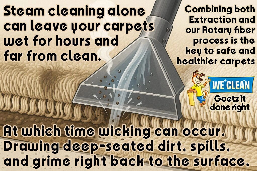 Carpet cleaning tool extracting dirt and grime from fibers, highlighting cleaning effectiveness.