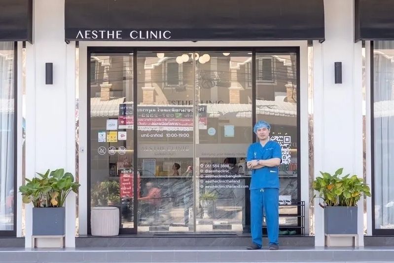 Dr.Tee Standing in front of his Aesthe Clinic