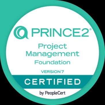PRINCE2 Project Management Foundation Certified badge.