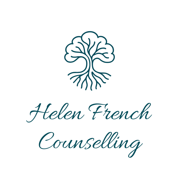 Logo with a stylized tree and 'Helen French Counselling' text.