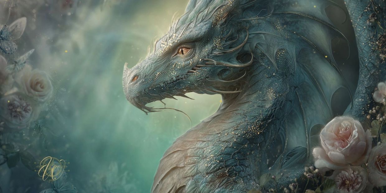 Aquamarine Water Dragon of Emotional Healing and Soul Remembrance.