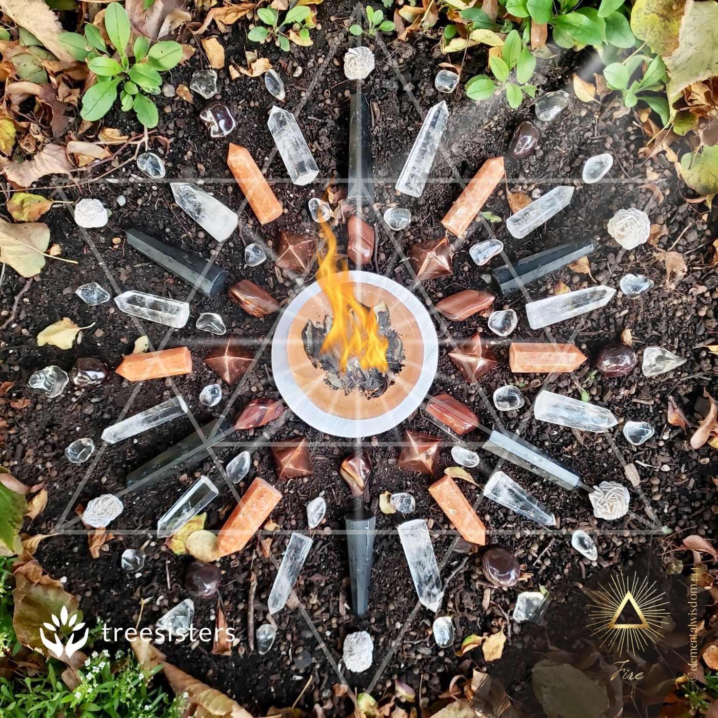 Elemental Fire Crystal Healing Grid.