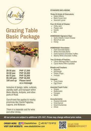 ELEATIST KITCHEN BASIC GRAZING TABLE