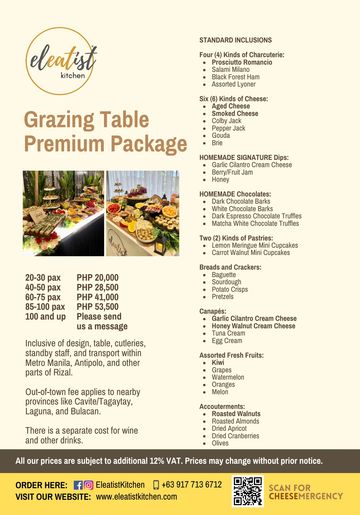 ELEATIST KITCHEN PREMIUM GRAZING TABLE