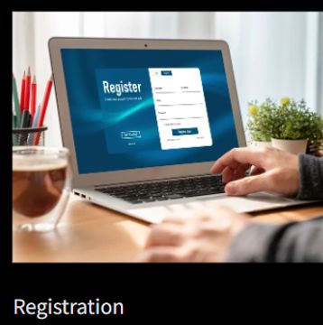 Person registering on a laptop.