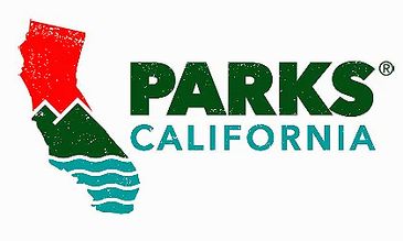 California Parks logo with state outline in red, green, and blue.
