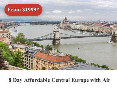 Scenic view of Budapest with an affordable 8-day Central Europe tour starting at $1999.