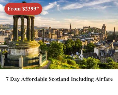 Scenic view of Edinburgh with travel offer from $2399.