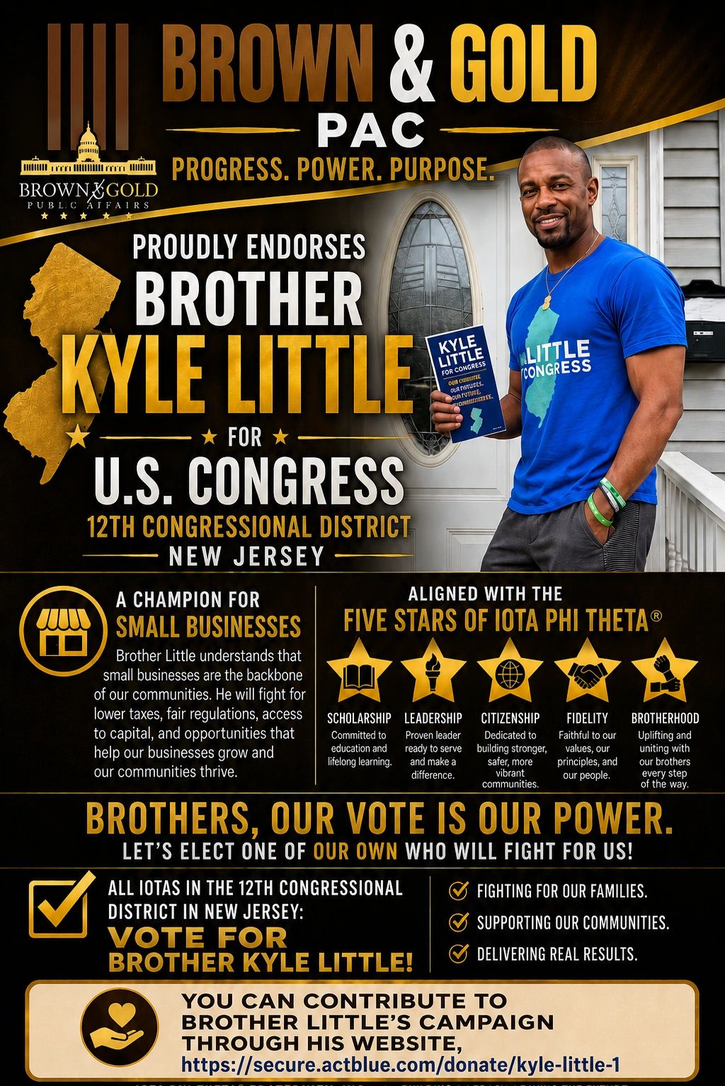 Campaign endorsement for Kyle Little for U.S. Congress in New Jersey's 12th district.