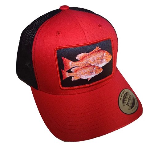 FishHeads Red Snapper Fishing Snapback Trucker Hat