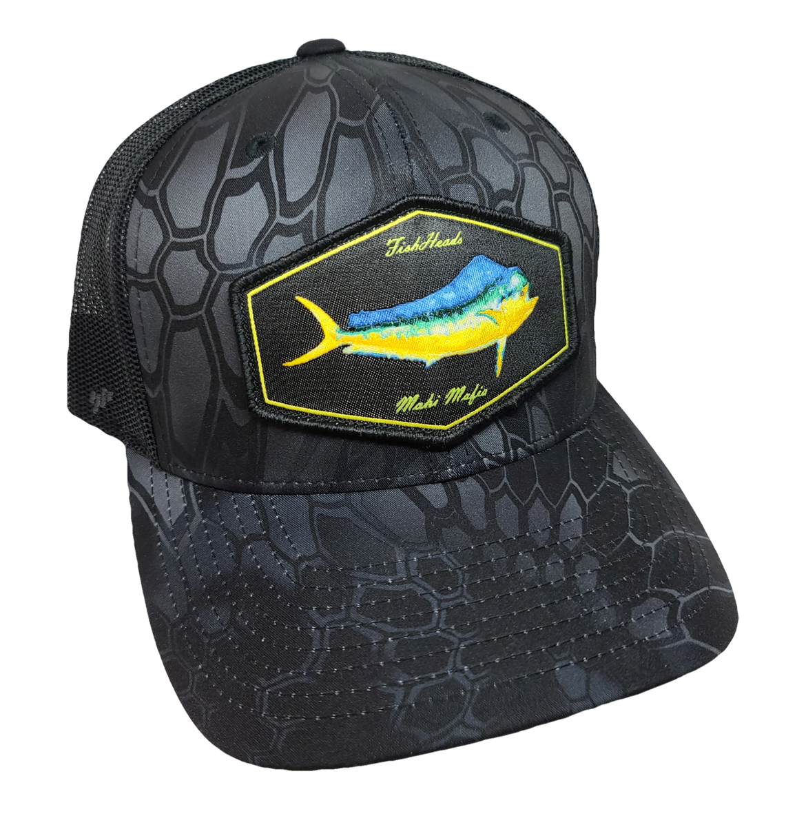 Mahi Mahi Fishing Hat | Fishing Trucker Hats | Dolphin Hat Gray