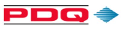 PDQ logo with red text and blue symbol.
