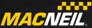 Macneil logo with checkered design.