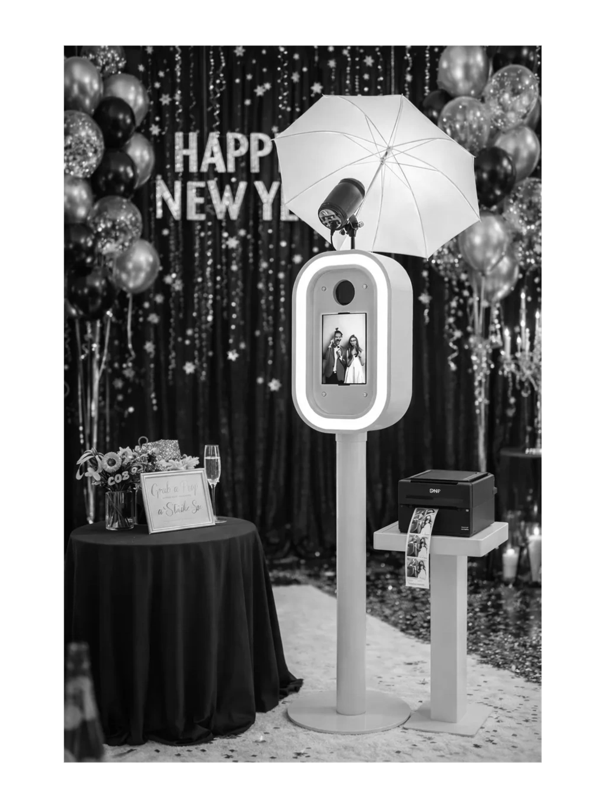Luxury photo booth rental by Pix & Props Party Creations for a wedding in Colorado Springs, Colorado