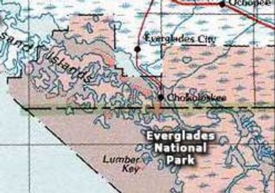Everglades City surrounded by parks.